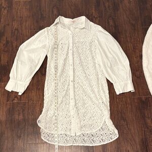 POL White Lace Mini Dress